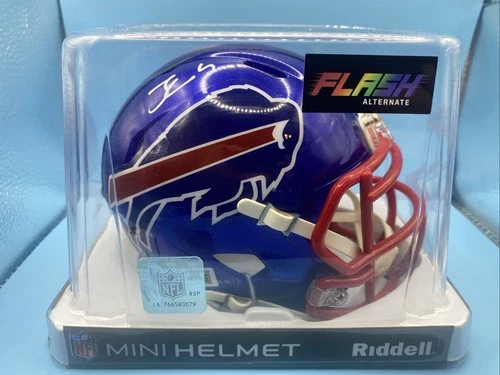 James Cook Signed Bills Flash Alternate Mini Helmet Beckett Witnessed Bills