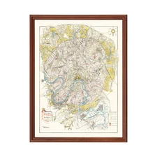 Old Map of Moscow 1923 - Vintage Russia Art Wall Decor Print