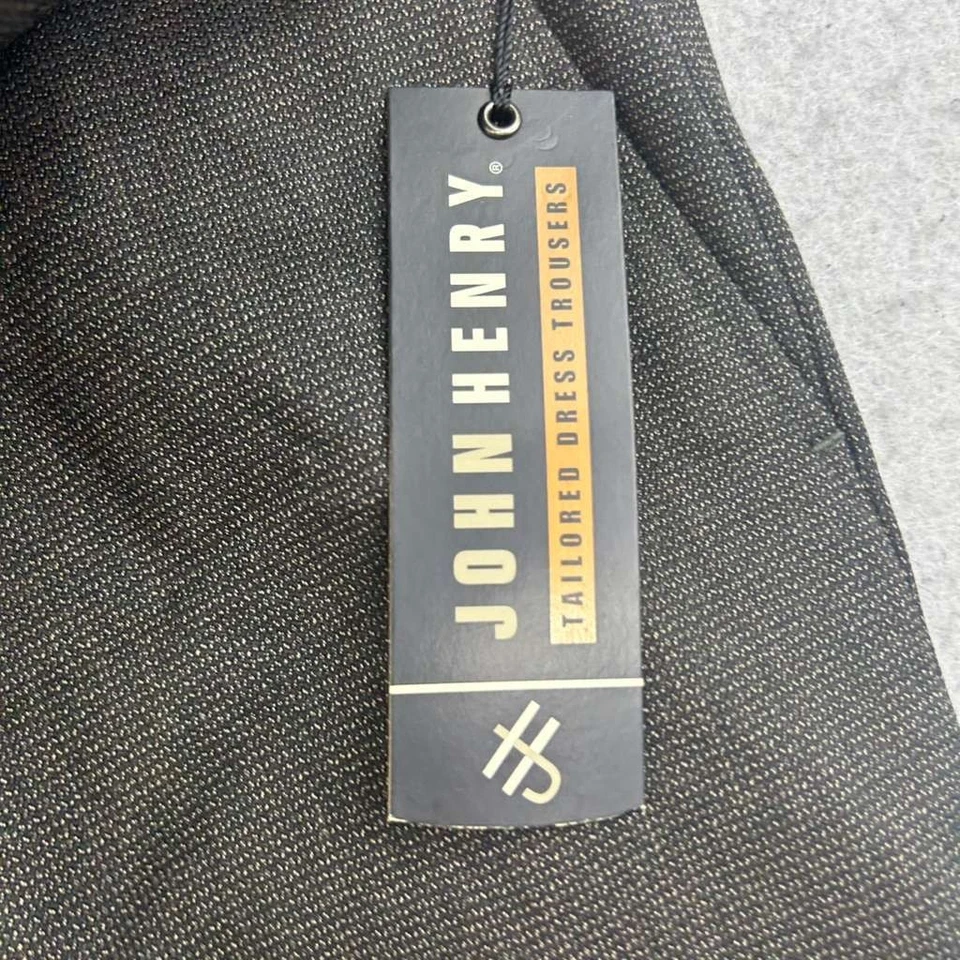 Calça John Henry Masculina 40X30 Preta Lã Dinâmica Plissada Algemada Perna Reta Nova Com Etiqueta - Imagem 2 de 4