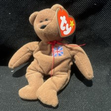 TY Beanie Baby - BRITANNIA the Bear UK Exclusive 8.5 inch -MWMTs Stuffed Toy