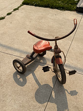 Murray Vintage Metal Child's Tricycle 3-Wheel Ride-On Toy, Red Seat