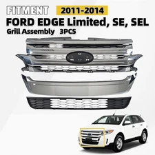 For 2011 2012 2013 2014 Ford Edge Complete Front Bumper Grille Assembly Grill