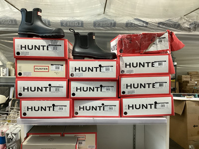 Hunter Original Chelsea Waterproof Rain Boot Black Women s Size 9 Damaged Box