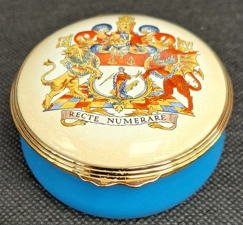 rare (bespoke?) Halcyon Days enamel box for President Inst Chartered Accountants