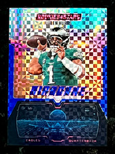 Jalen Hurts 2025 Panini Rookies & Stars AIRBORNE Blue Plaid Prizm Eagles #3