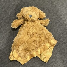 Cloud Island Brown Golden Doodle Puppy Dog Security Blanket Satin Lovey 14  