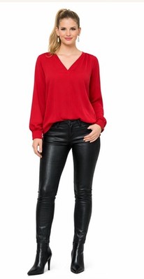 Reiko Nelly Enduction Womens27 Slim Ankle Fit Jeans Black Leather Look Mid Rise