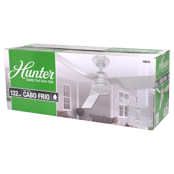 Hunter 50634 Cabo Frio Outdoor Deckenventilator 132 Cm Mit Wandschalter Weiß-image