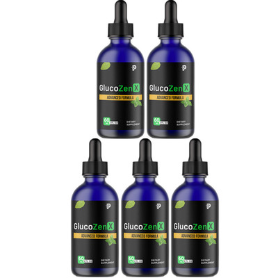 GlucoZen Drops, Support Healthy Blood Levels Formula - 5 Bottles Official