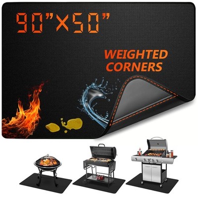 Extra Large 90 x 50 Inch Under Grill Mat for Outdoor Grill with Weighted Corn...