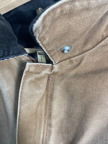 Carhartt Chore Jacket Beige Field Mens Collar Canvas Work Coat XXL Tall - Picture 7 of 15