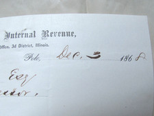 1868 US TAX REVENUE REPORT CIGAR MAKERS IN POLO ROCHELLE FORESTON ILLINOIS