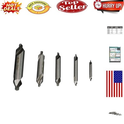 Compact 5 Piece HSS Center Drill Set -  Quality for DIY and Professionals