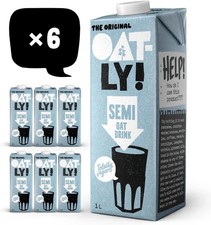 Oatly Semi Oat Drink 1L x6 | Vegan Plant-Based Milk | Dairy-Free Milk Alternativ