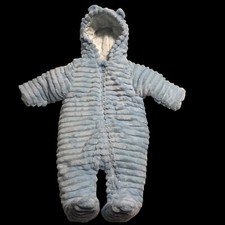 Wonder Nation Baby Boys Snowsuit 3-6M Blue Plush Bunting Pram Cozy Winter Outfit