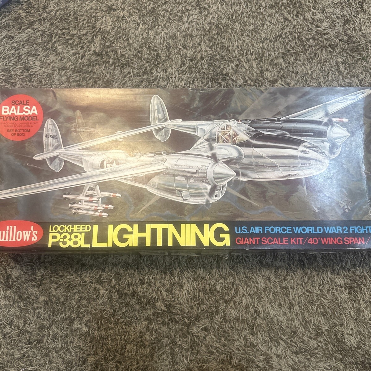 Guillow's Lockheed P-38 Lightning Model Kit Black, Small | eBay