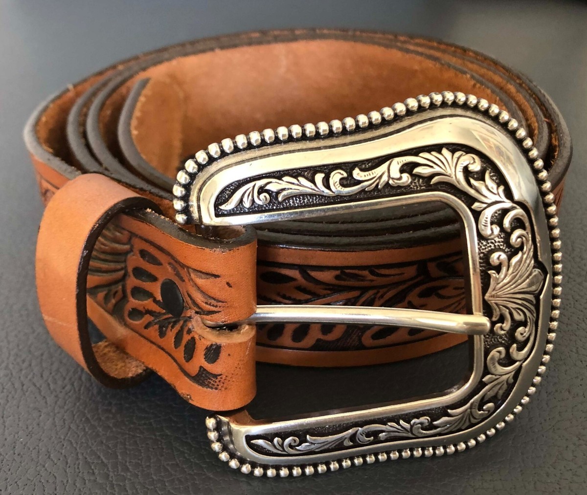 Buckle Wallet Floral American Flag Belt with Rose Gold Buckle. W Tony Lama belt Leather Belt  main image 3