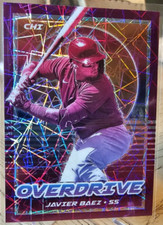 2021 Chronicles Baseball Javier Baez Overdrive Purple Velocity Prizm #1  Cubs