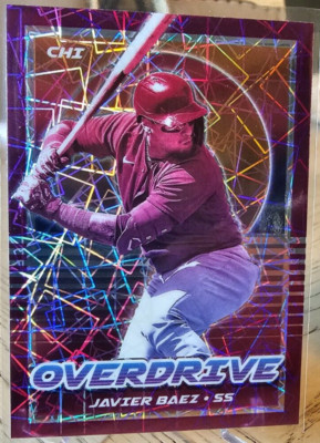 2021 Chronicles Baseball Javier Baez Overdrive Purple Velocity Prizm #1  Cubs