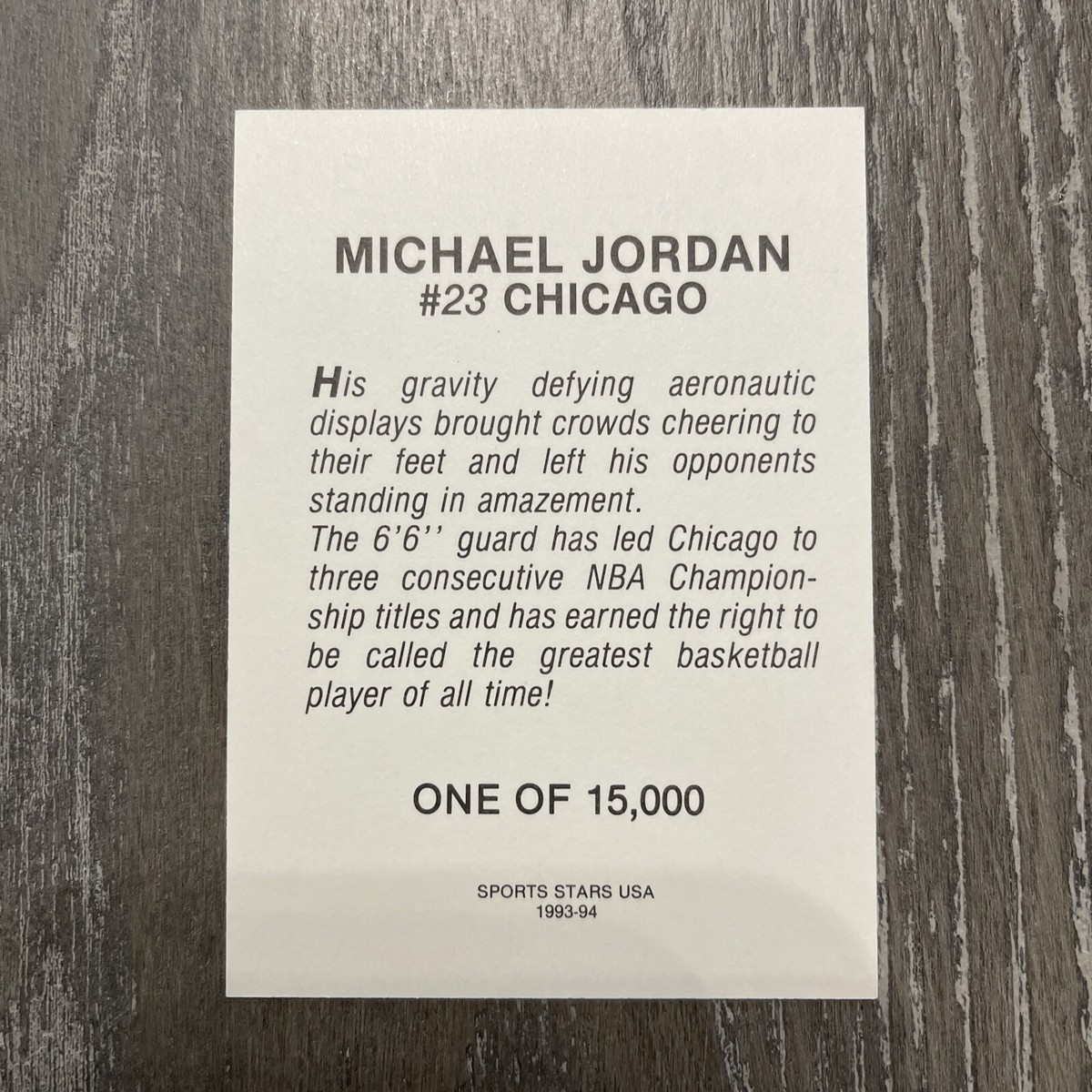 Michael Jordan Special Retirement Card 1/15,000 1993-94 | eBay