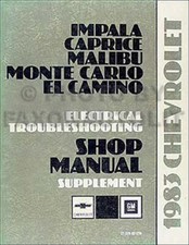 1983 Chevy Electrical Troubleshooting Manual 83 Impala Caprice Malibu Chevrolet