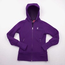 Spyder Jacket Womens Small Purple Ardent Core Full Zip Hoodie Mid Weight Sweater