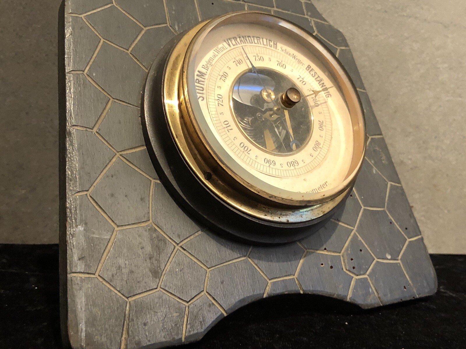 Antike Wetterstation Barometer Thermometer Hygrometer um 1880 ges