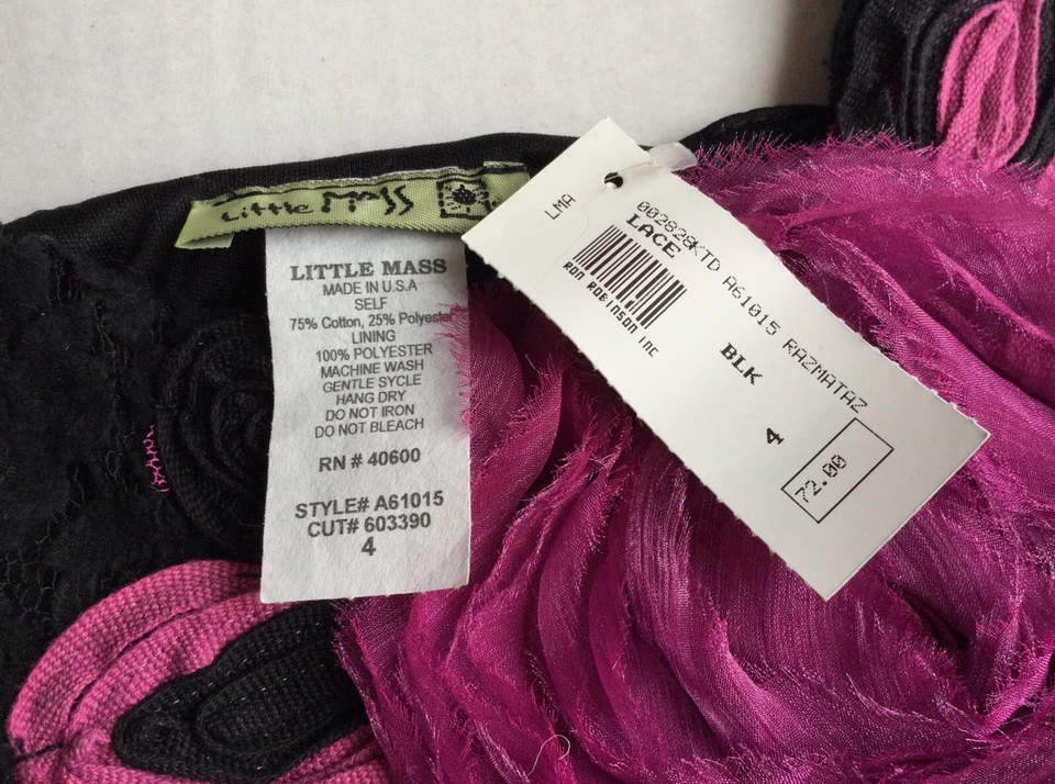 Little Mass Girls Black Lace Long Sleeve Dress Size 4 NWT RETAIL $72 - Image 3 of 4