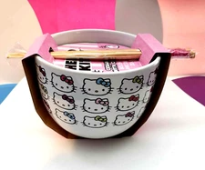 Hello Kitty Ramen Noodle Bowl Set with Chopsticks Gift,5 Inch Japanese Character