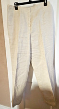 Vintage Talbots Linen dress Pants Women 14 Beige Metallic lined Korea made