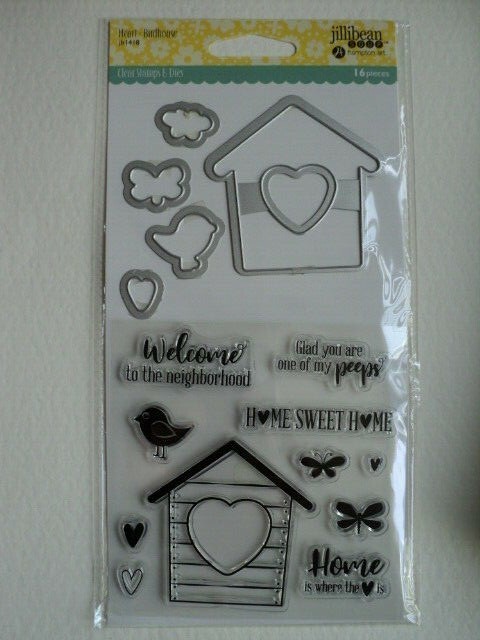 HAMPTON ART JILLIBEAN SOUP STAMP & DIE SET 'HEART BIRDHOUSE' JB1418 BNIP *LOOK*