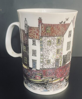 Coffee Cup Tea Mug DUNOON Bone China Hamlets  Sue Scullard Cottages  4'' England