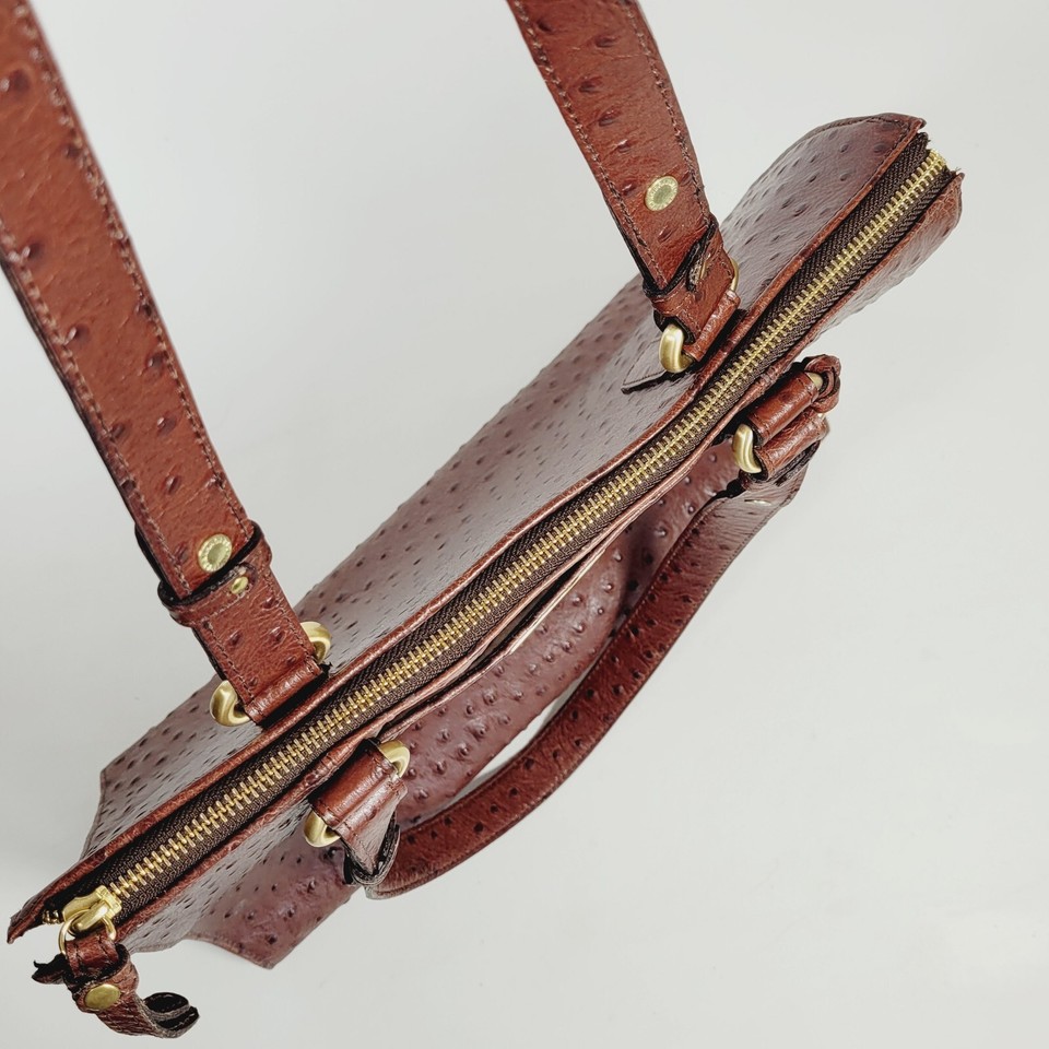 BRAHMIN Purse Shoulder Bag Embossed Leather Adjustable Strap Excellent