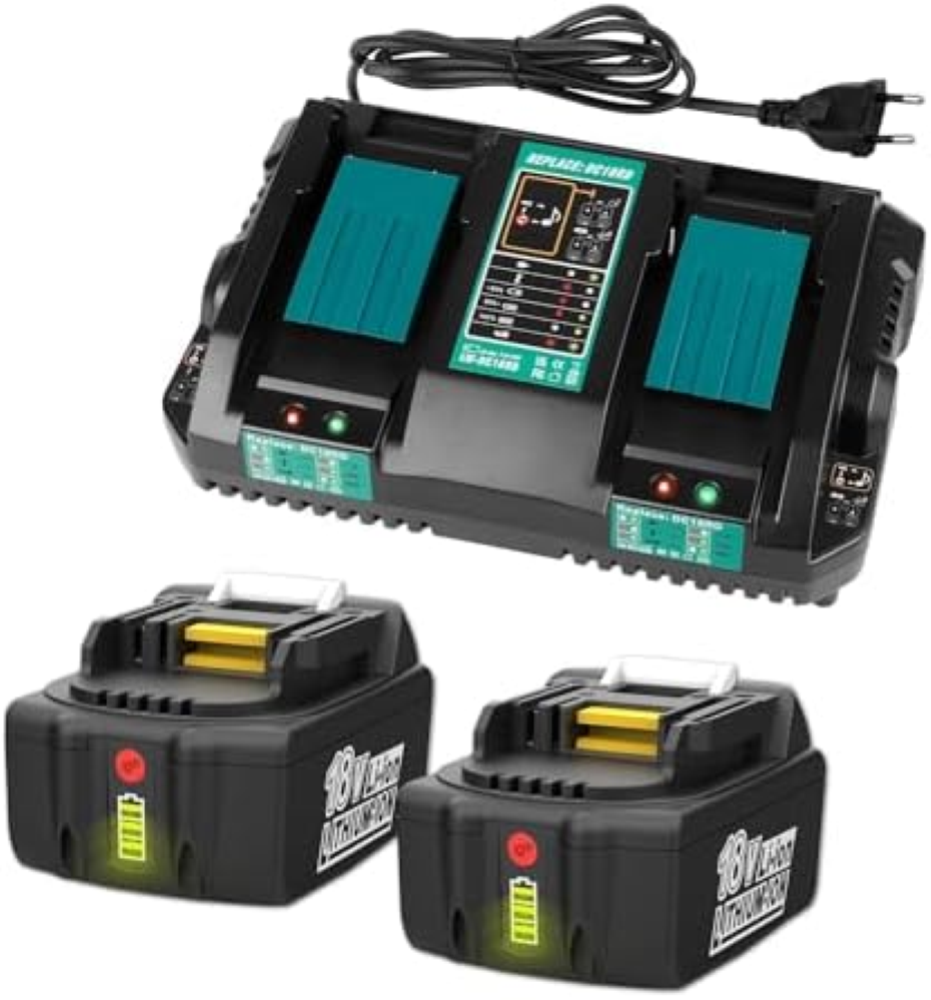 Caricatore doppio rapido DC18RD con BL1850B 18V 5Ah Batterie di ricambio per Mak