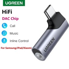 UGREEN USB C to 3.5mm Audio Adapter 90 Degree Type C Aux DAC Mic Jack Headphone