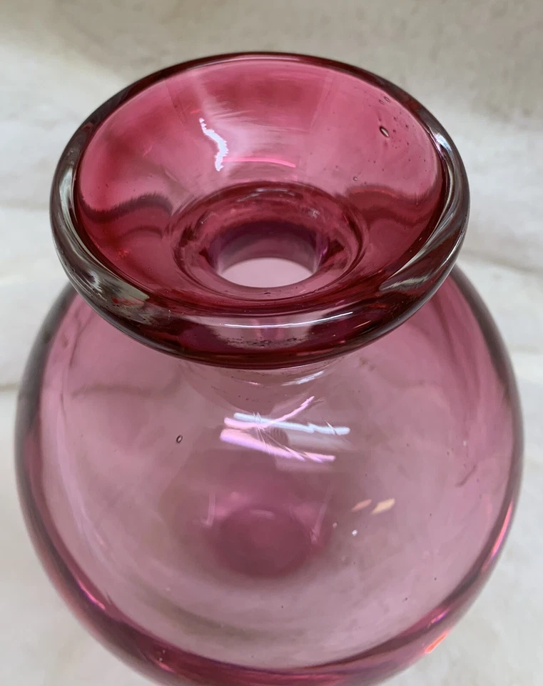 JARRÓN ROSA LSA INTL LÁGRIMA FLOR FONDO GRUESO DISEÑO SÓLIDO 7,75 PULGADAS DE ALTO Foto 4 de 4