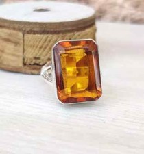Citrine Gemstone Ring 925 Sterling Silver Handmade Birthday Ring All Size R137
