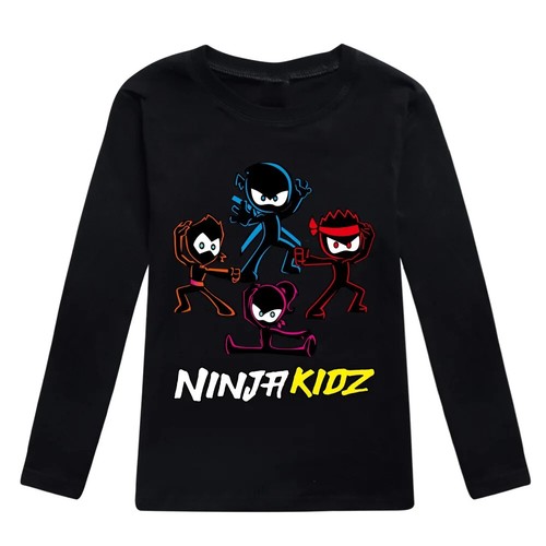 NINJA KIDZ Boys Clothes Summer Kids Long Sleeve T-Shirt Boys Tee Tops Pullover - Picture 6 of 36