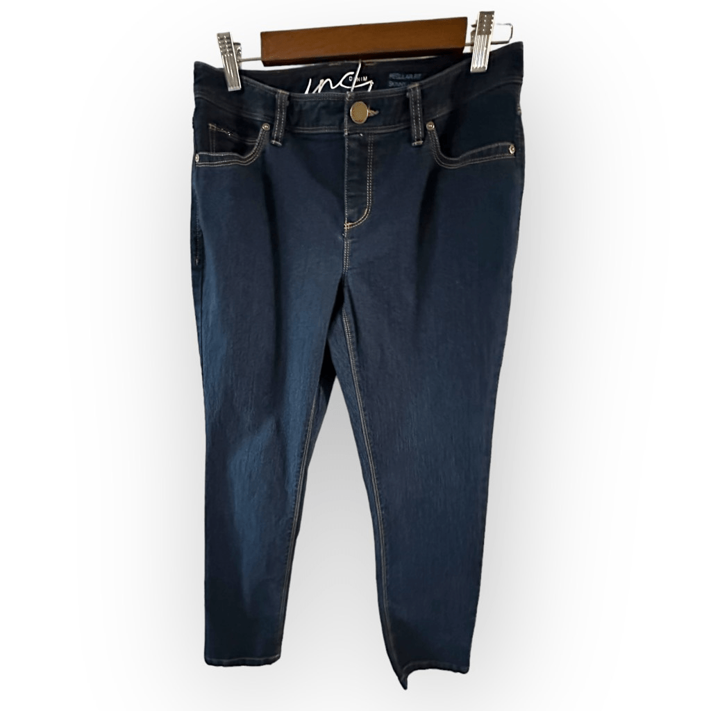 Inc Denim regular fit skinny legs dark wash jeans women's size 10p