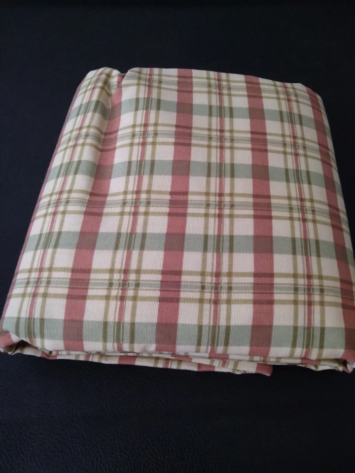 Cortina Waverly 1- Panel Forrada 84" Largo Cuadros Multicolor Rojo Verde Beige  Foto 2 de 4