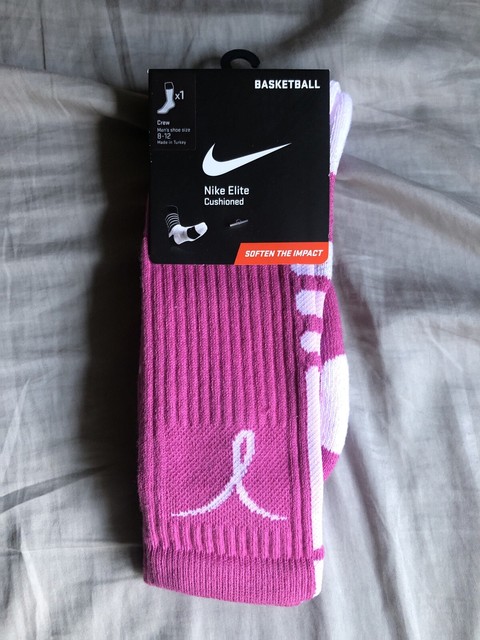 breast cancer basketball socks