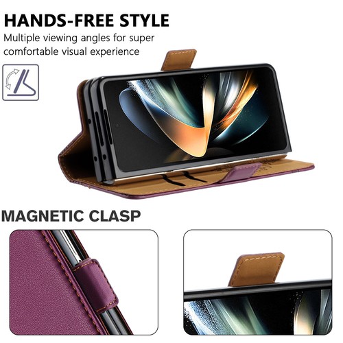 Für Samsung Galaxy Z faltbar 6/5/4 Handyhülle stoßfest Leder Karte Geldbörse Cover - Bild 31 von 53