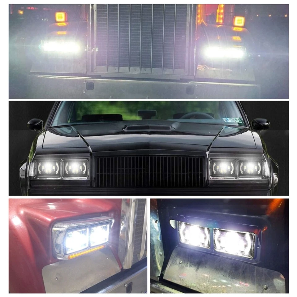 4pcs 4x6" inch LED Headlights Hi/Lo Beam 240W Fit for AMC Eagle Concord Spirit - Image 3 of 4