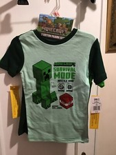 Minecraft 100 Cotton Pajamas Short Sleeve Short Sz 12 NWT
