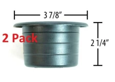 ProFurnitureParts 2 Pk-3 7/8 Black Plastic Cup Holder Sofa Boat Patio Car Truck