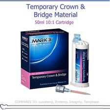 Dental Temporary Crown and Bridge Material 50ml 10:1 Cartridge, Shade A1, A2, B1