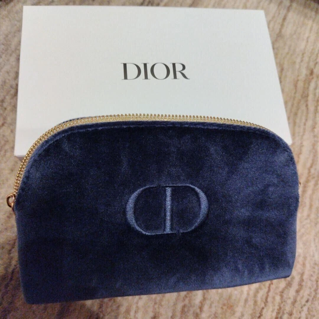 Sac pochette Christian Dior marine NEUF Authentique nouveauté 2023 velours de Noël Japon