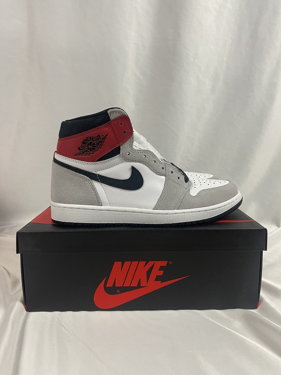 Nike Air Jordan 1 High Light Smoke Grey Red White 555088-126 Mens
