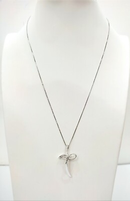 Collana Con Pendente A Croce In Diamante E Oro Bianco 9ct - Carissima Gold Collection - Regalo Di Lusso