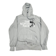 The North Face Women's XS Light Grey Big Logo Graphic Print Hoodie Pullover